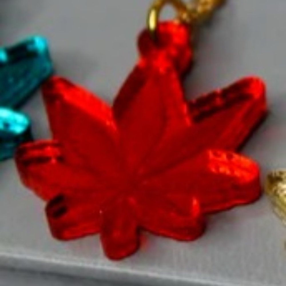 Weed Up Necklace - Red Acrylic Pendant with 18 inch Gold Chain